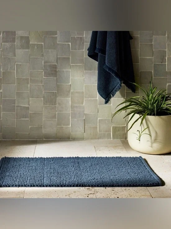 Casaluna Textured Bath Mat Rainstorm Blue Rug - Picture 8 of 8